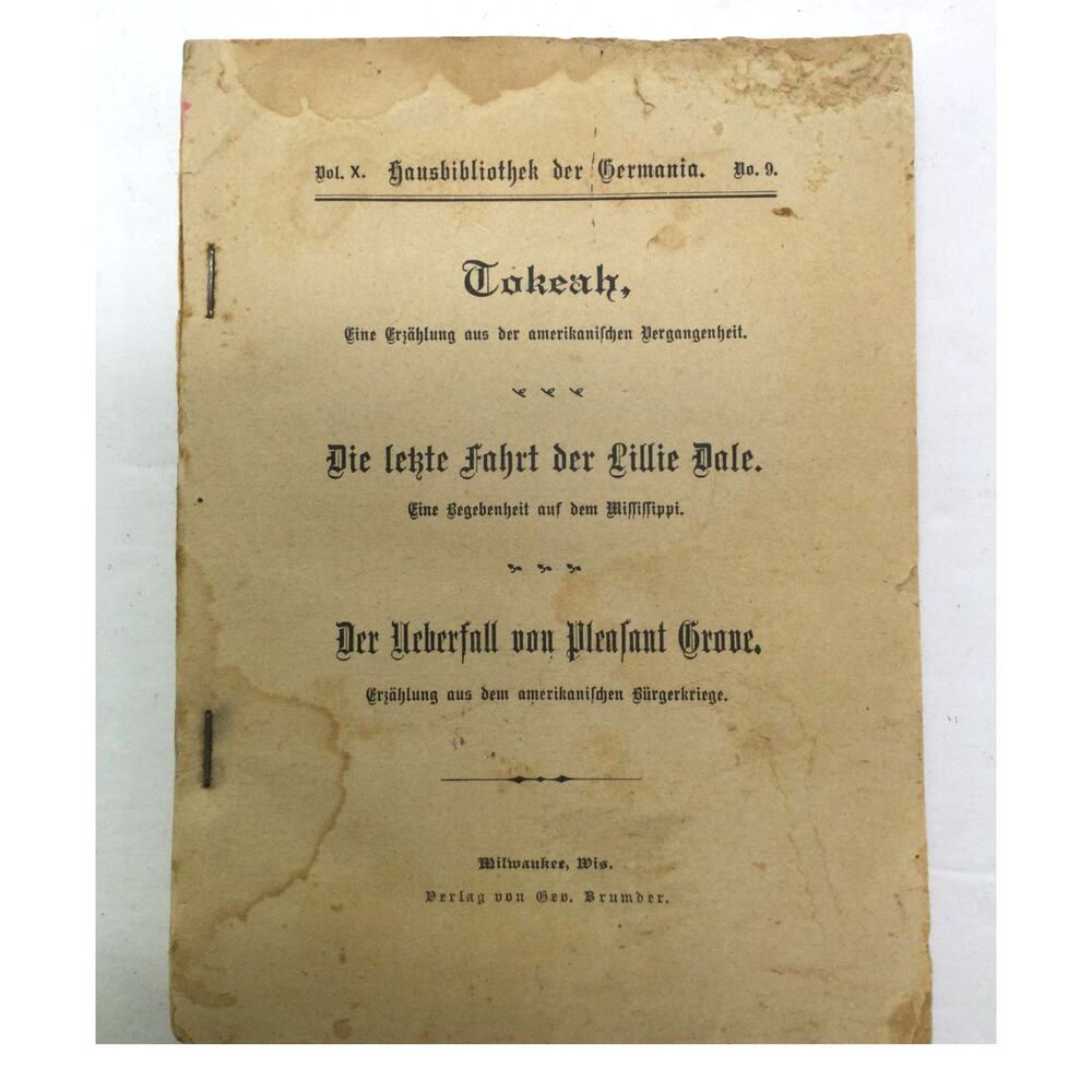 Antique rare print German Copy of Tokeah by Charles Sealsfield